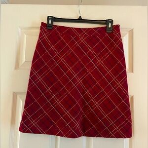 Red plaid wool skirt by American Eagle